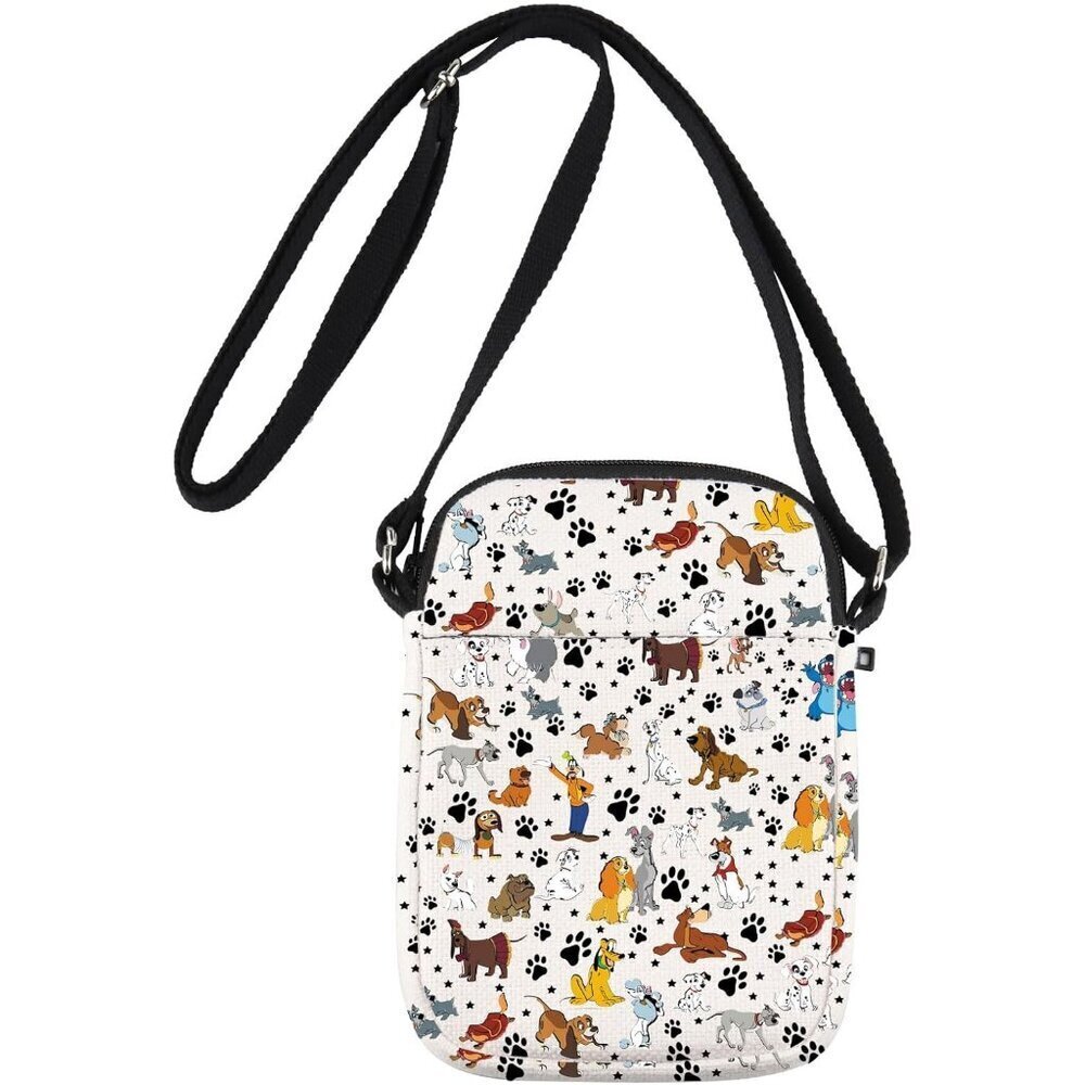 Dog Lover Crossbody Bag Canvas Puppy Themed Gifts Shoulder Casual